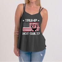 Trump Mug Shot, Trump Not Guilty Pro Trump Supporter Women's Strappy Tank