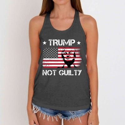 Trump Mug Shot, Trump Not Guilty Pro Trump Supporter Women's Knotted Racerback Tank