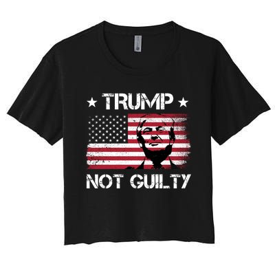 Trump Mug Shot, Trump Not Guilty Pro Trump Supporter Women's Crop Top Tee