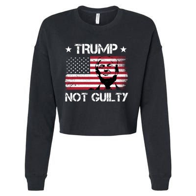 Trump Mug Shot, Trump Not Guilty Pro Trump Supporter Cropped Pullover Crew