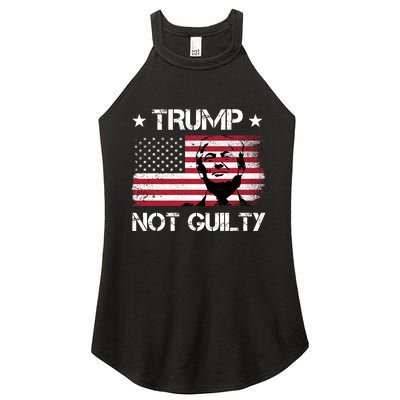 Trump Mug Shot, Trump Not Guilty Pro Trump Supporter Women’s Perfect Tri Rocker Tank