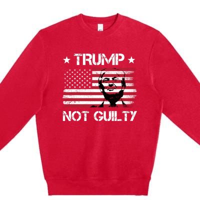 Trump Mug Shot, Trump Not Guilty Pro Trump Supporter Premium Crewneck Sweatshirt