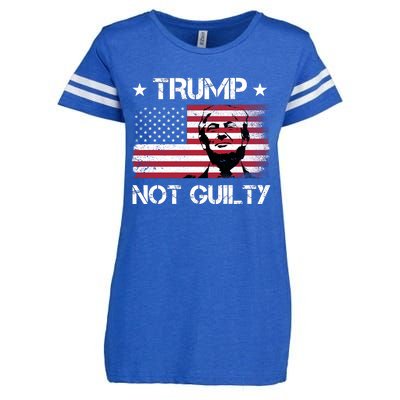 Trump Mug Shot, Trump Not Guilty Pro Trump Supporter Enza Ladies Jersey Football T-Shirt