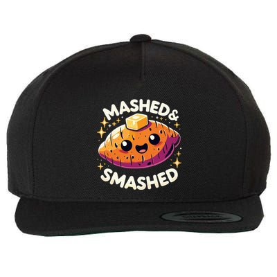 Thanksgiving Mashed & Smashed Funny Sweet Potato Wool Snapback Cap