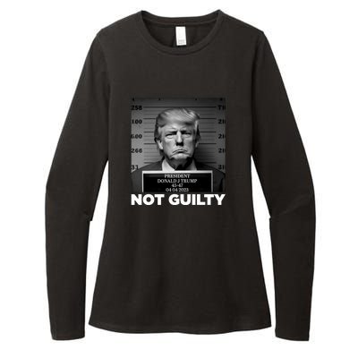 Trump Mug Shot, Trump Not Guilty Pro Trump Supporter Womens CVC Long Sleeve Shirt