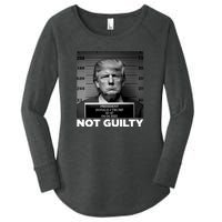 Trump Mug Shot, Trump Not Guilty Pro Trump Supporter Women's Perfect Tri Tunic Long Sleeve Shirt