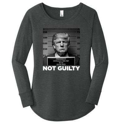 Trump Mug Shot, Trump Not Guilty Pro Trump Supporter Women's Perfect Tri Tunic Long Sleeve Shirt