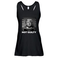 Trump Mug Shot, Trump Not Guilty Pro Trump Supporter Ladies Essential Flowy Tank