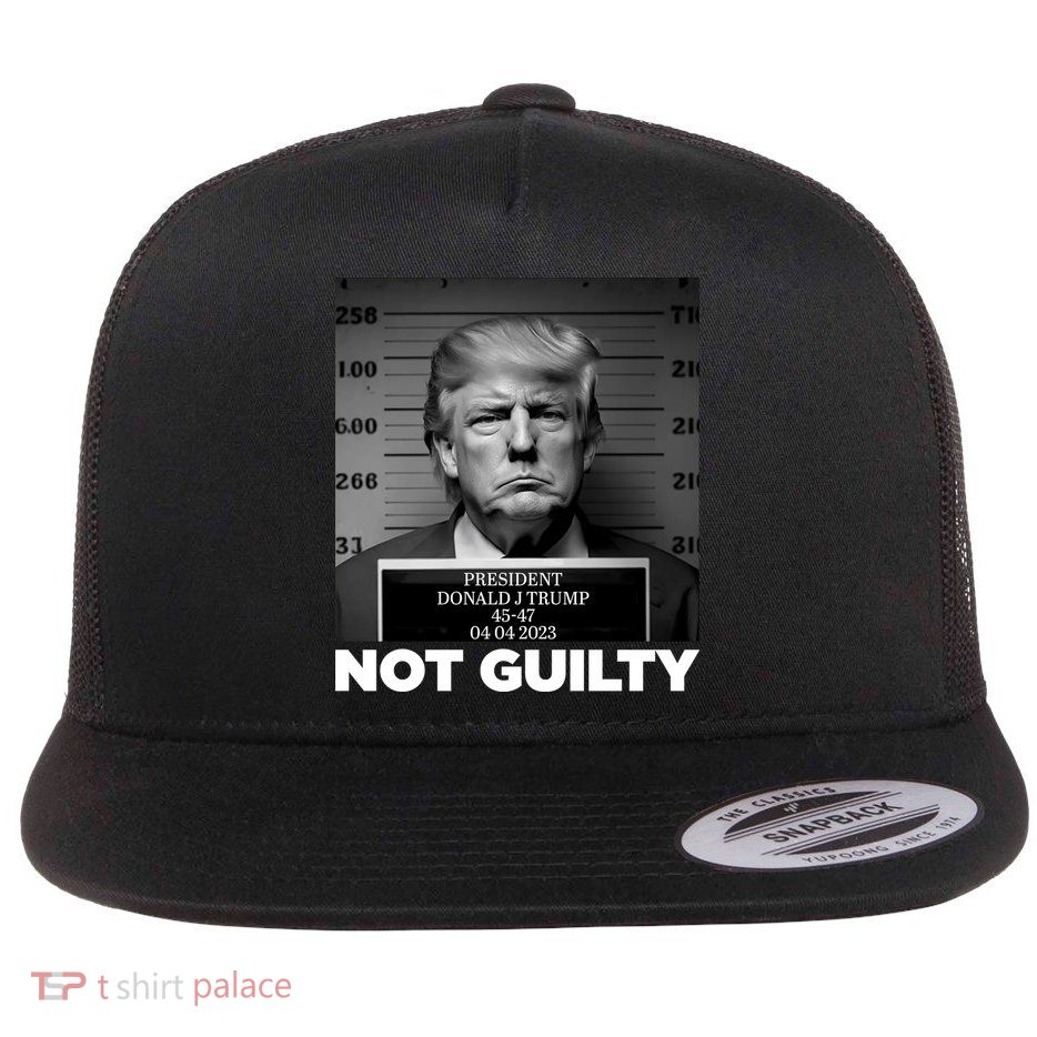 Trump Mug Shot, Trump Not Guilty Pro Trump Supporter Flatbill Hat