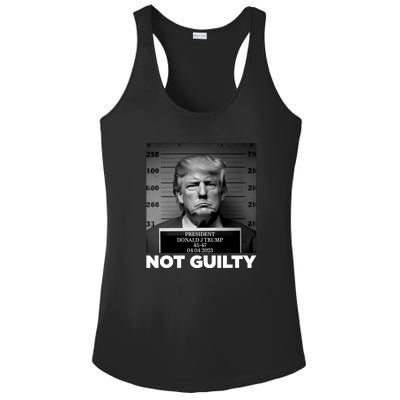 Trump Mug Shot, Trump Not Guilty Pro Trump Supporter Ladies PosiCharge Competitor Racerback Tank