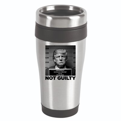 Trump Mug Shot, Trump Not Guilty Pro Trump Supporter 16oz Travel Tumbler