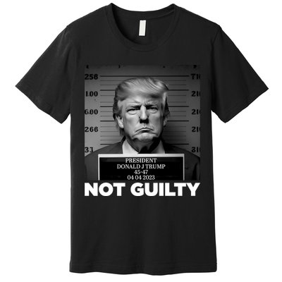 Trump Mug Shot, Trump Not Guilty Pro Trump Supporter Premium T-Shirt