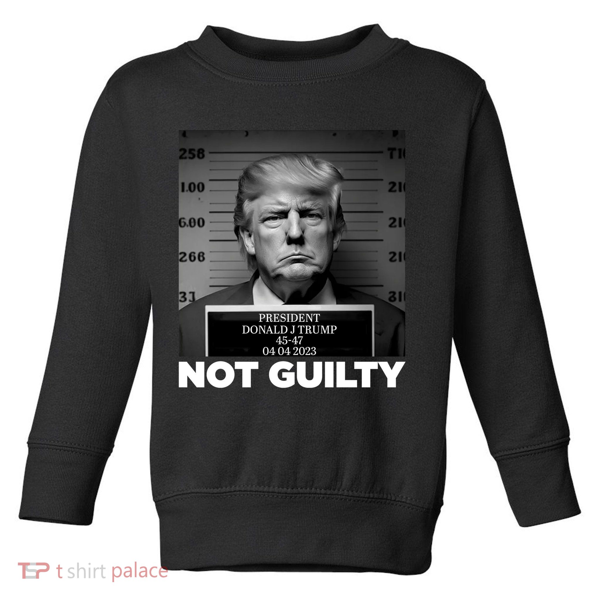 Trump Mug Shot, Trump Not Guilty Pro Trump Supporter Toddler Sweatshirt