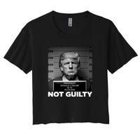 Trump Mug Shot, Trump Not Guilty Pro Trump Supporter Women's Crop Top Tee