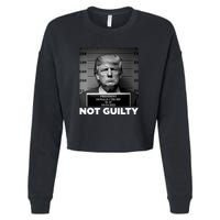 Trump Mug Shot, Trump Not Guilty Pro Trump Supporter Cropped Pullover Crew