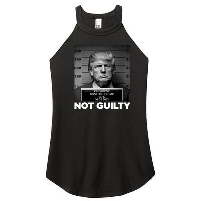 Trump Mug Shot, Trump Not Guilty Pro Trump Supporter Women's Perfect Tri Rocker Tank