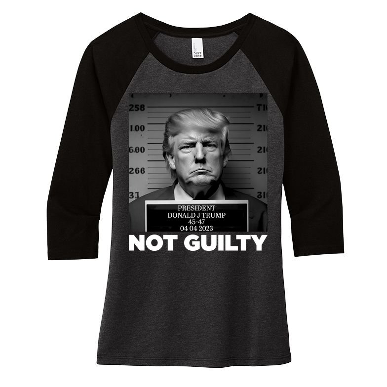 Trump Mug Shot, Trump Not Guilty Pro Trump Supporter Women's Tri-Blend 3/4-Sleeve Raglan Shirt