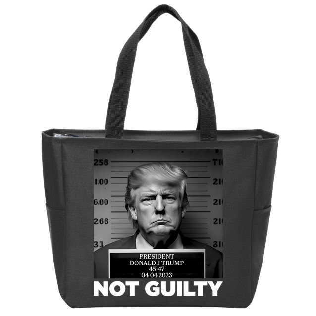 Trump Mug Shot, Trump Not Guilty Pro Trump Supporter Zip Tote Bag
