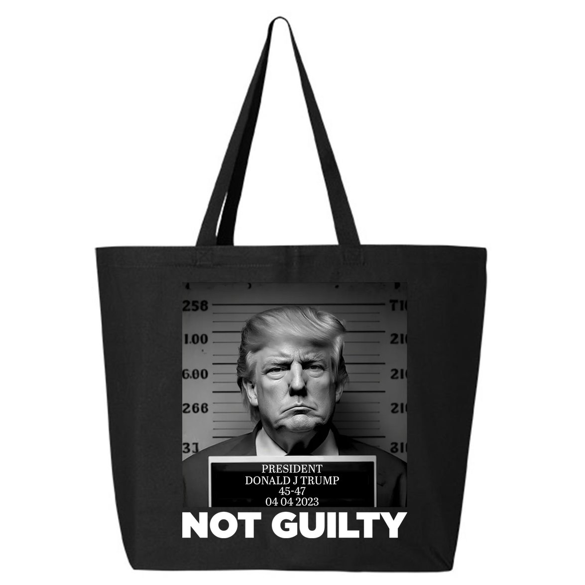 Trump Mug Shot, Trump Not Guilty Pro Trump Supporter 25L Jumbo Tote