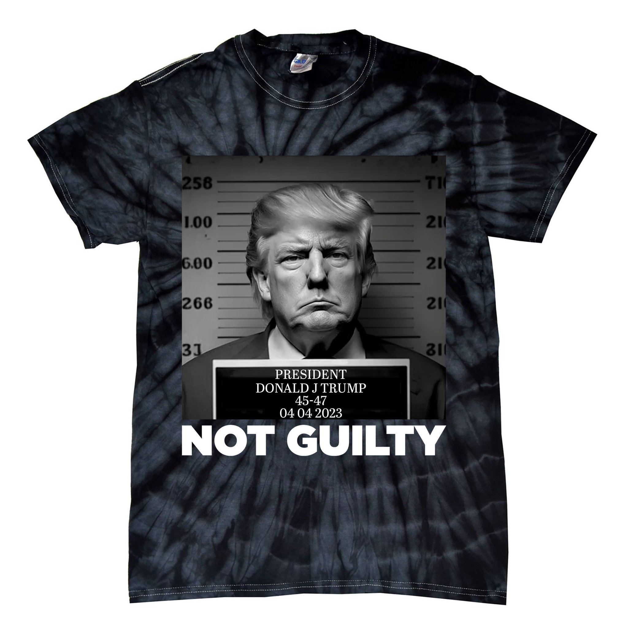 Trump Mug Shot, Trump Not Guilty Pro Trump Supporter Tie-Dye T-Shirt