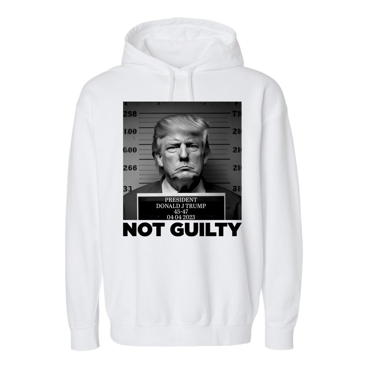 Trump Mug Shot, Trump Not Guilty Pro Trump Supporter Garment-Dyed Fleece Hoodie