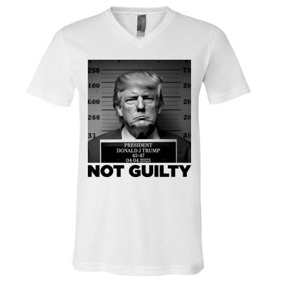 Trump Mug Shot, Trump Not Guilty Pro Trump Supporter V-Neck T-Shirt