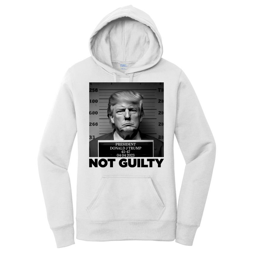 Trump Mug Shot, Trump Not Guilty Pro Trump Supporter Women's Pullover Hoodie
