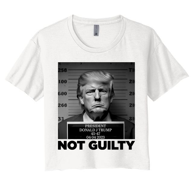 Trump Mug Shot, Trump Not Guilty Pro Trump Supporter Crop Top
