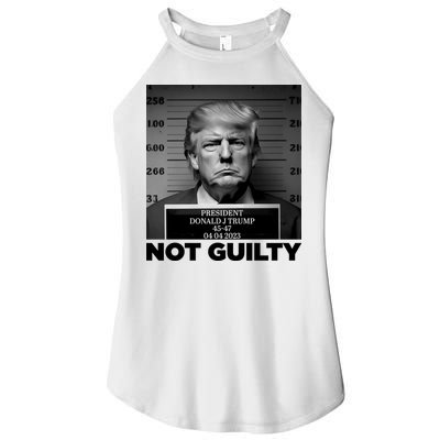 Trump Mug Shot, Trump Not Guilty Pro Trump Supporter Women's Perfect Tri Rocker Tank