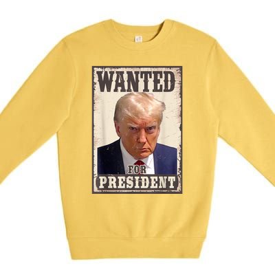 Trump Mug Shot Trump MugShot Never Surrender Premium Crewneck Sweatshirt