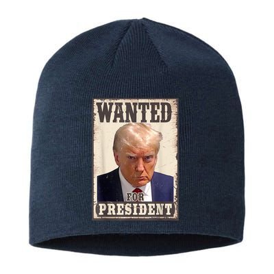 Trump Mug Shot Trump MugShot Never Surrender Sustainable Beanie