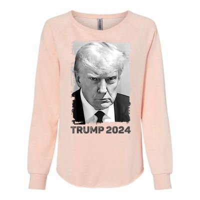 Trump Mug Shot Trump MugShot Never Surrender Womens California Wash Sweatshirt