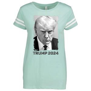 Trump Mug Shot Trump MugShot Never Surrender Enza Ladies Jersey Football T-Shirt