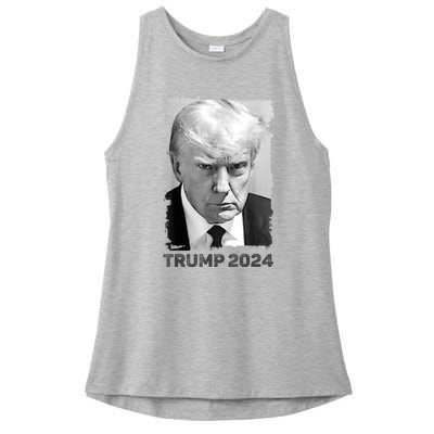 Trump Mug Shot Trump MugShot Never Surrender Ladies PosiCharge Tri-Blend Wicking Tank