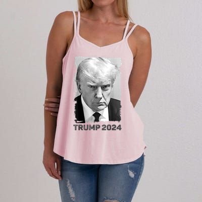 Trump Mug Shot Trump MugShot Never Surrender Women's Strappy Tank