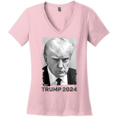 Trump Mug Shot Trump MugShot Never Surrender Women's V-Neck T-Shirt