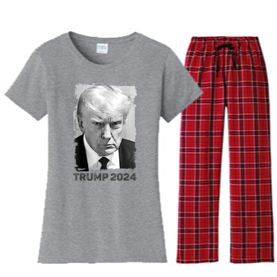 Trump Mug Shot Trump MugShot Never Surrender Women's Flannel Pajama Set