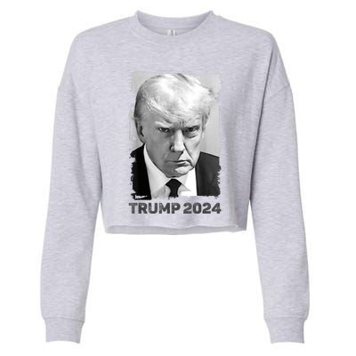 Trump Mug Shot Trump MugShot Never Surrender Cropped Pullover Crew