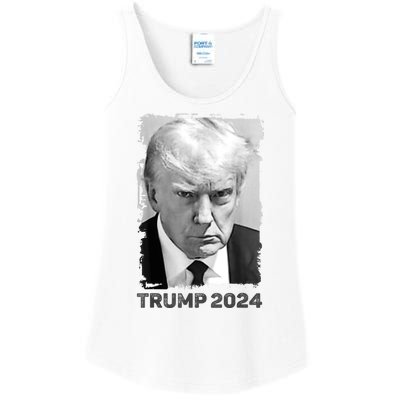 Trump Mug Shot Trump MugShot Never Surrender Ladies Essential Tank