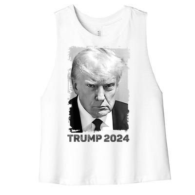 Trump Mug Shot Trump MugShot Never Surrender Women's Racerback Cropped Tank