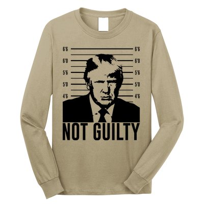 Trump Mug Shot, Trump Not Guilty Pro Trump Supporter Long Sleeve Shirt