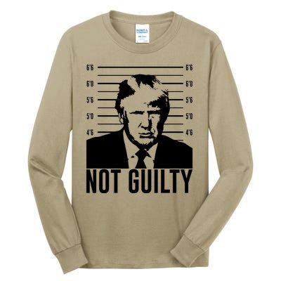 Trump Mug Shot, Trump Not Guilty Pro Trump Supporter Tall Long Sleeve T-Shirt