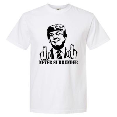 Trump Mug Shot Trump MugShot Never Surrender Garment-Dyed Heavyweight T-Shirt