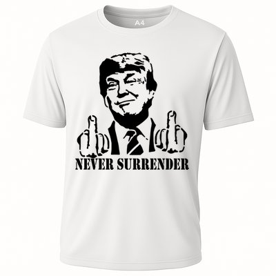 Trump Mug Shot Trump MugShot Never Surrender Cooling Performance Crew T-Shirt