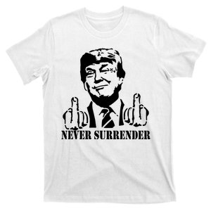 Trump Mug Shot Trump MugShot Never Surrender T-Shirt