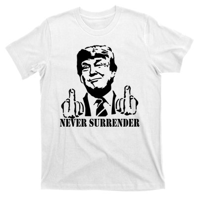 Trump Mug Shot Trump MugShot Never Surrender T-Shirt