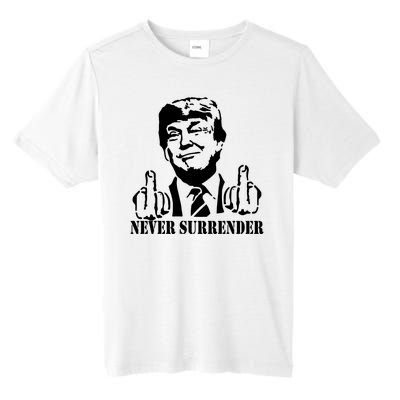 Trump Mug Shot Trump MugShot Never Surrender Tall Fusion ChromaSoft Performance T-Shirt