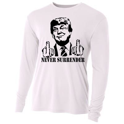 Trump Mug Shot Trump MugShot Never Surrender Cooling Performance Long Sleeve Crew