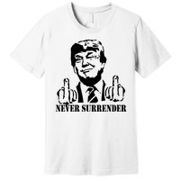 Trump Mug Shot Trump MugShot Never Surrender Premium T-Shirt