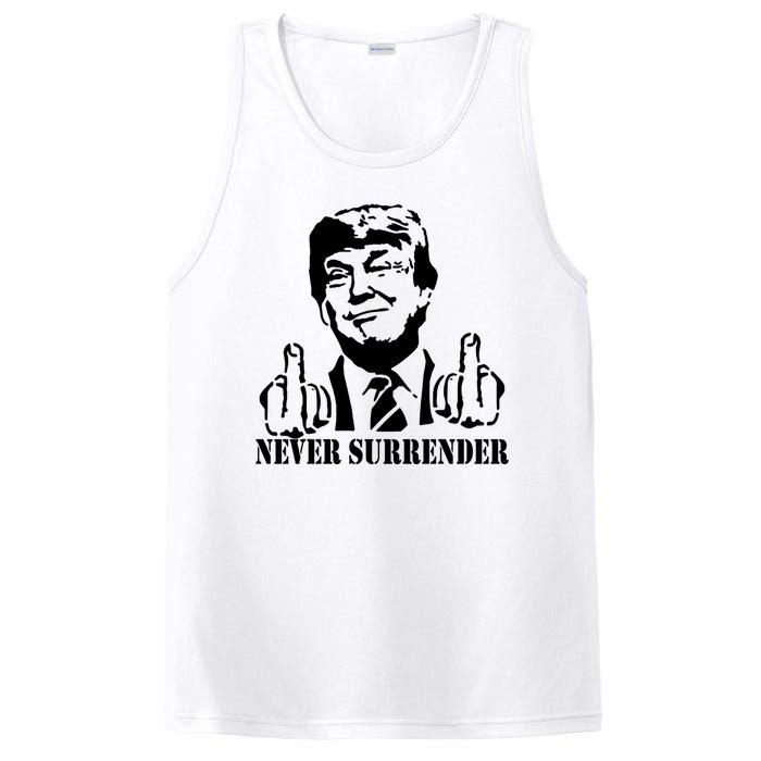 Trump Mug Shot Trump MugShot Never Surrender PosiCharge Competitor Tank